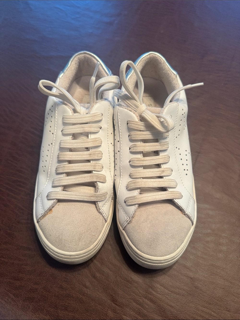 Classic Low-Top Women's Sneakers in White and Beige